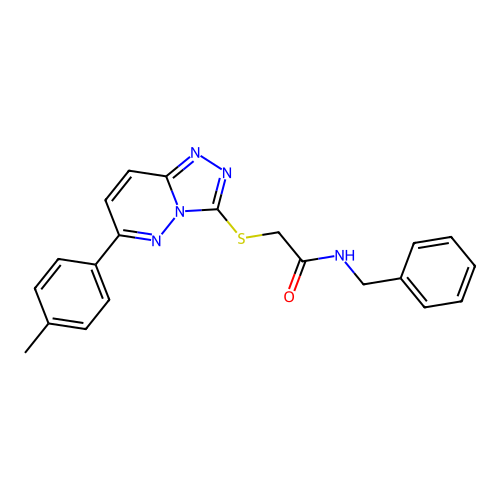 N-benzyl-2-((6-(p-tolyl)-[1,2,4]triazolo[4,3-b]pyridazin-3-yl)thio)acetamide structure