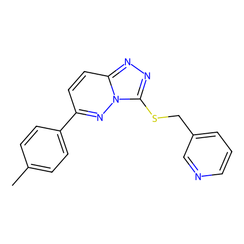 3-((Pyridin-3-ylmethyl)thio)-6-(p-tolyl)-[1,2,4]triazolo[4,3-b]pyridazine structure