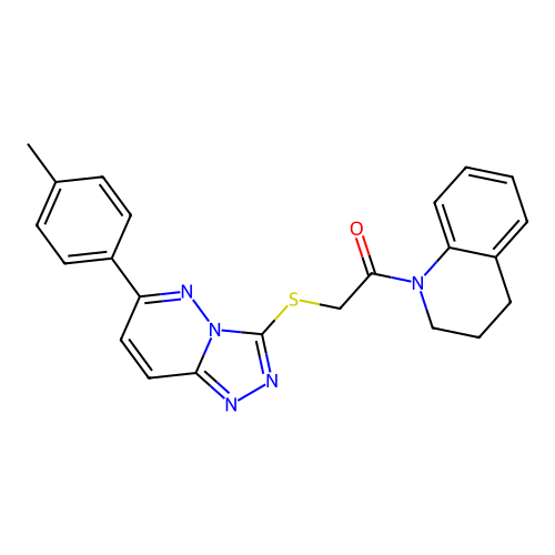 2-{[6-(4-methylphenyl)-[1,2,4]triazolo[4,3-b]pyridazin-3-yl]sulfanyl}-1-(1,2,3,4-tetrahydroquinolin-1-yl)ethan-1-one structure