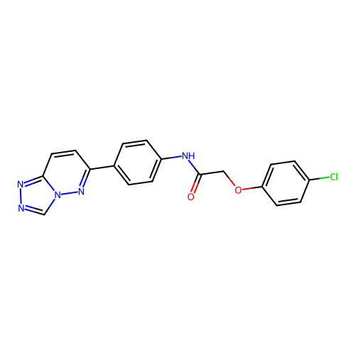 2-(4-chlorophenoxy)-N-(4-{[1,2,4]triazolo[4,3-b]pyridazin-6-yl}phenyl)acetamide structure