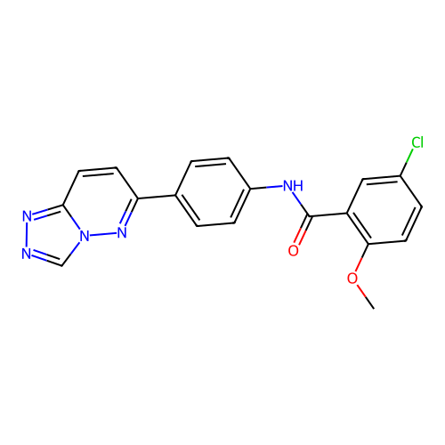 5-chloro-2-methoxy-N-(4-{[1,2,4]triazolo[4,3-b]pyridazin-6-yl}phenyl)benzamide structure