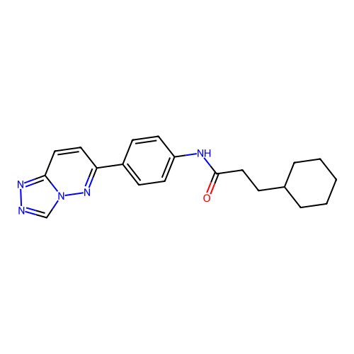 3-cyclohexyl-N-(4-{[1,2,4]triazolo[4,3-b]pyridazin-6-yl}phenyl)propanamide structure