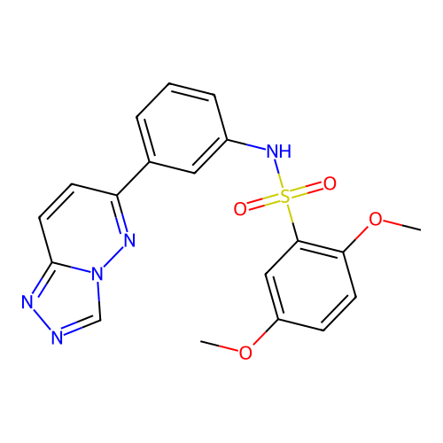 2,5-dimethoxy-N-(3-{[1,2,4]triazolo[4,3-b]pyridazin-6-yl}phenyl)benzene-1-sulfonamide structure