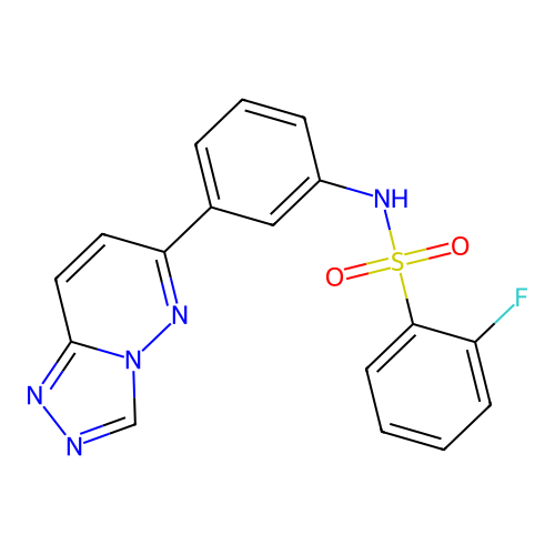 2-fluoro-N-[3-([1,2,4]triazolo[4,3-b]pyridazin-6-yl)phenyl]benzenesulfonamide structure