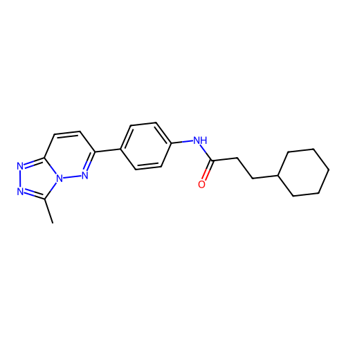 3-cyclohexyl-N-(4-{3-methyl-[1,2,4]triazolo[4,3-b]pyridazin-6-yl}phenyl)propanamide structure