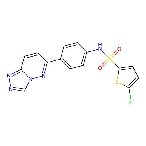 5-chloro-N-(4-{[1,2,4]triazolo[4,3-b]pyridazin-6-yl}phenyl)thiophene-2-sulfonamide structure