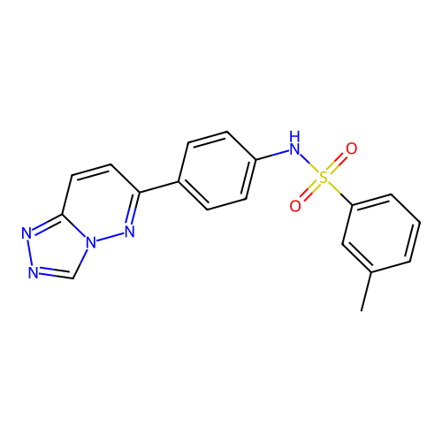 3-methyl-N-[4-([1,2,4]triazolo[4,3-b]pyridazin-6-yl)phenyl]benzenesulfonamide structure