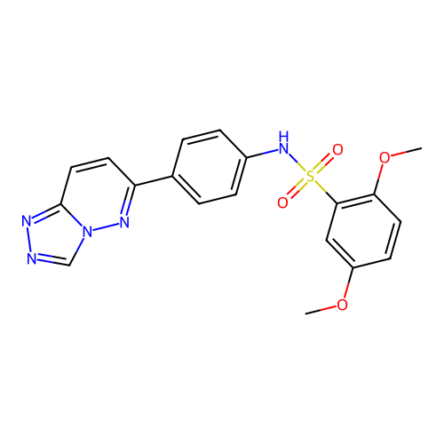 2,5-dimethoxy-N-(4-{[1,2,4]triazolo[4,3-b]pyridazin-6-yl}phenyl)benzene-1-sulfonamide structure