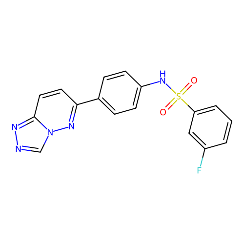 3-fluoro-N-[4-([1,2,4]triazolo[4,3-b]pyridazin-6-yl)phenyl]benzenesulfonamide structure
