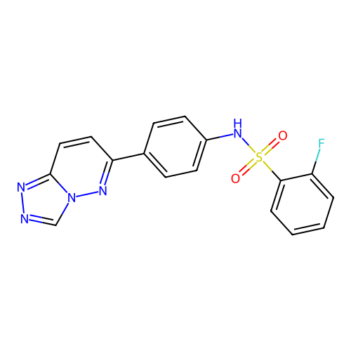 2-fluoro-N-[4-([1,2,4]triazolo[4,3-b]pyridazin-6-yl)phenyl]benzenesulfonamide structure