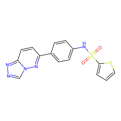 N-(4-{[1,2,4]triazolo[4,3-b]pyridazin-6-yl}phenyl)thiophene-2-sulfonamide structure