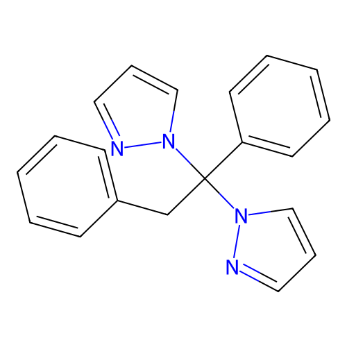 1-[1,2-Diphenyl-1-(1H-pyrazol-1-yl)ethyl]-1H-pyrazole structure