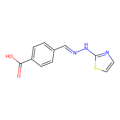Benzoic acid, 4-[(2-thiazolylhydrazono)methyl]- structure