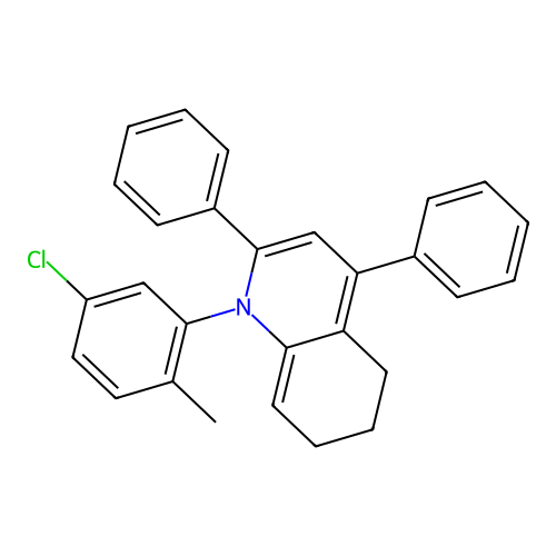 Quinoline, 1-(5-chloro-2-methylphenyl)-1,5,6,7-tetrahydro-2,4-diphenyl- structure