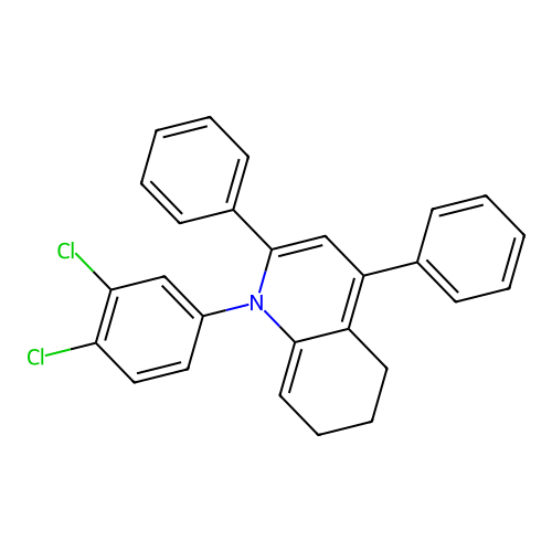 Quinoline, 1-(3,4-dichlorophenyl)-1,5,6,7-tetrahydro-2,4-diphenyl- structure