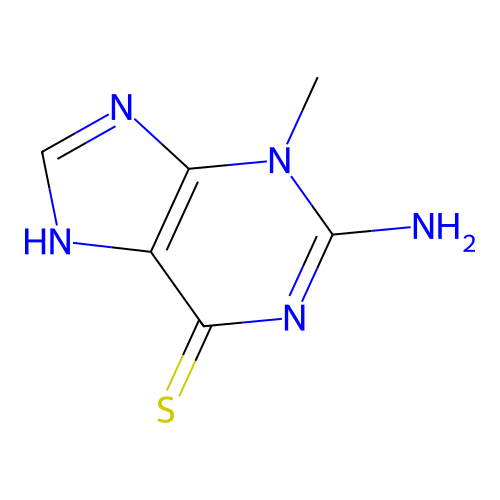 2-amino-3-methyl-7H-purine-6-thione structure