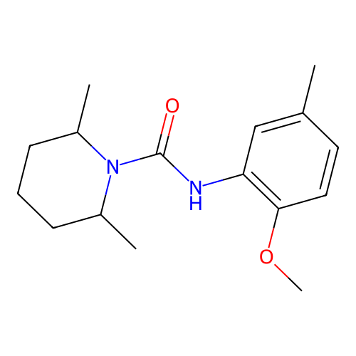 N-(2-methoxy-5-methylphenyl)-2,6-dimethylpiperidine-1-carboxamide structure
