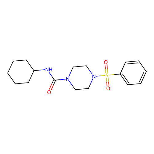 4-(benzenesulfonyl)-N-cyclohexylpiperazine-1-carboxamide structure