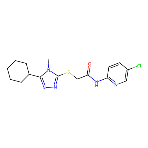N-(5-chloropyridin-2-yl)-2-[(5-cyclohexyl-4-methyl-1,2,4-triazol-3-yl)sulfanyl]acetamide structure
