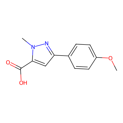 5-(4-Methoxyphenyl)-2-methylpyrazole-3-carboxylic acid structure