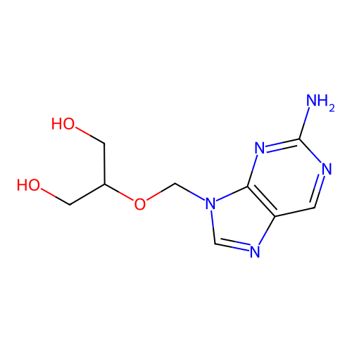 1,3-Propanediol, 2-[(2-amino-9H-purin-9-yl)methoxy]- structure