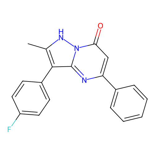 3-(4-fluorophenyl)-2-methyl-5-phenylpyrazolo[1,5-a]pyrimidin-7(4H)-one structure