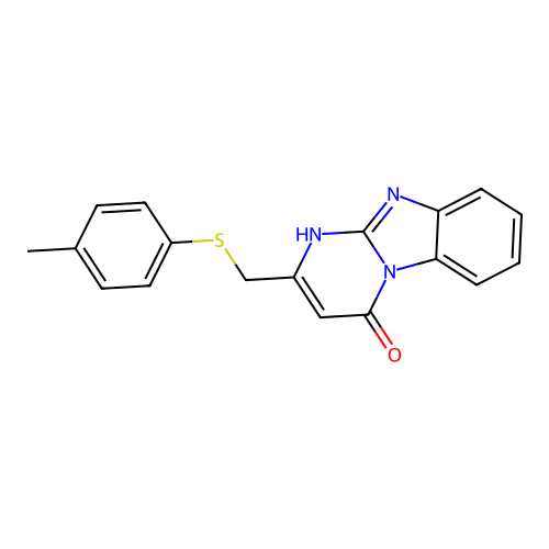 2-{[(4-Methylphenyl)sulfanyl]methyl}pyrimido[1,2-a]benzimidazol-4-ol structure