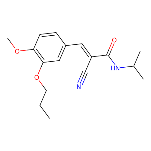 (E)-2-cyano-3-(4-methoxy-3-propoxyphenyl)-N-propan-2-ylprop-2-enamide structure