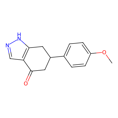 6-(4-methoxyphenyl)-1,5,6,7-tetrahydro-4H-indazol-4-one structure
