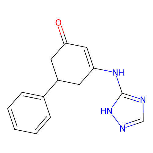 5-Phenyl-3-(3H-2,3,5-triazolylamino)cyclohex-2-EN-1-one structure