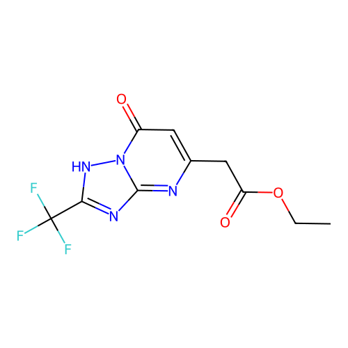 Ethyl [7-hydroxy-2-(trifluoromethyl)[1,2,4]triazolo[1,5-a]pyrimidin-5-yl]acetate structure