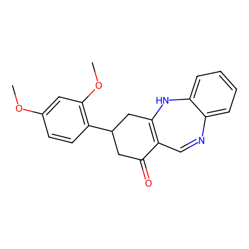 3-(2,4-dimethoxyphenyl)-2,3,4,5-tetrahydro-1H-dibenzo[b,e][1,4]diazepin-1-one structure