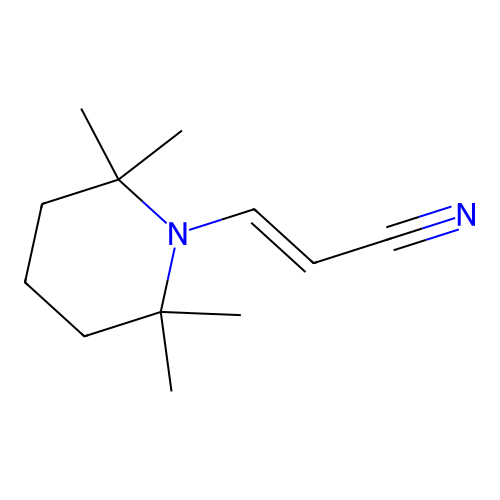 2-Propenenitrile, 3-(2,2,6,6-tetramethyl-1-piperidinyl)-, (E)- structure