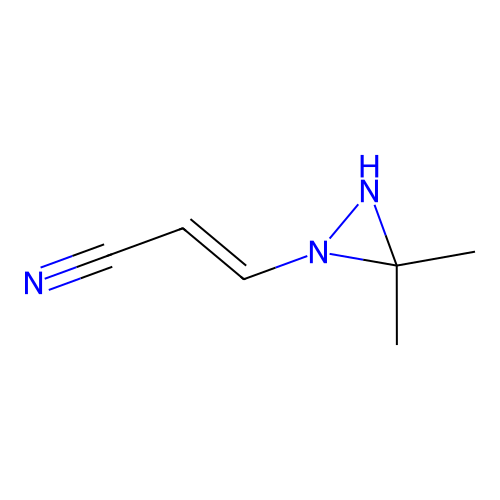 3-(3,3-Dimethyldiaziridin-1-yl)prop-2-enenitrile structure