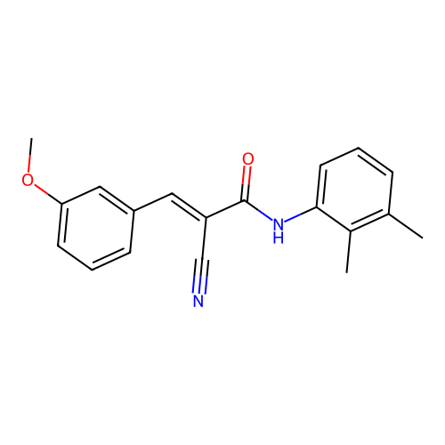 (2E)-2-cyano-N-(2,3-dimethylphenyl)-3-(3-methoxyphenyl)acrylamide structure