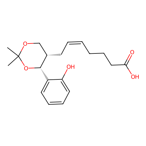 (Z)-7-[(4R,5S)-4-(2-hydroxyphenyl)-2,2-dimethyl-1,3-dioxan-5-yl]hept-5-enoic acid structure