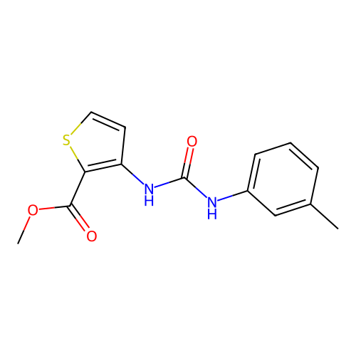 Methyl 3-{[(3-methylphenyl)carbamoyl]amino}thiophene-2-carboxylate structure