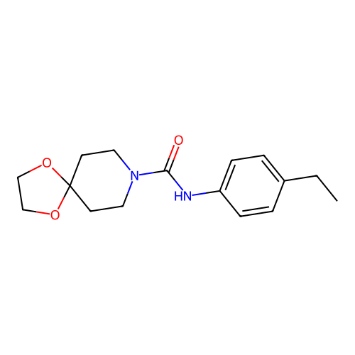 N-(4-ethylphenyl)-1,4-dioxa-8-azaspiro[4.5]decane-8-carboxamide structure