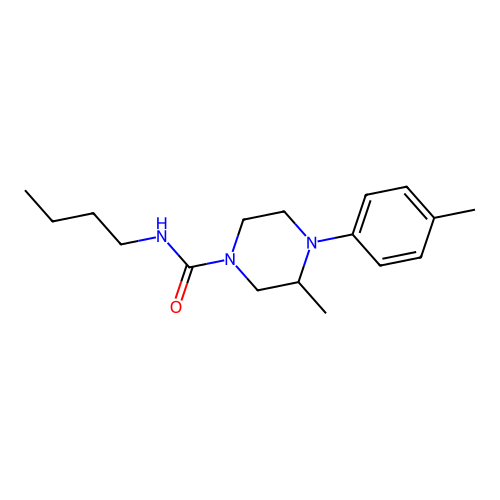 N-butyl-3-methyl-4-(4-methylphenyl)piperazine-1-carboxamide structure