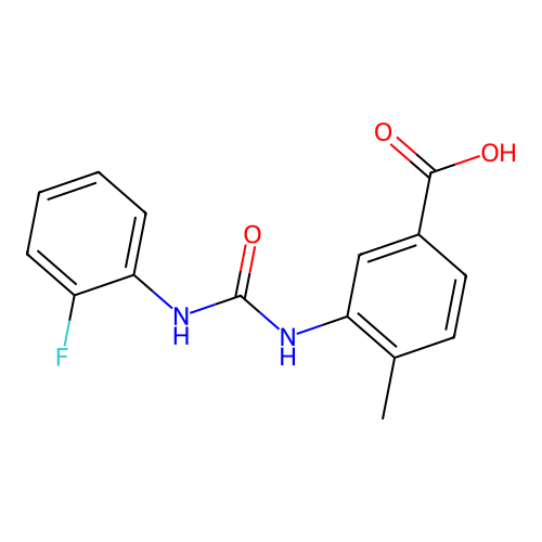 3-{[(2-Fluorophenyl)carbamoyl]amino}-4-methylbenzoic acid structure