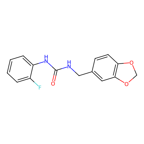 1-(1,3-Benzodioxol-5-ylmethyl)-3-(2-fluorophenyl)urea structure