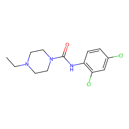 N-(2,4-dichlorophenyl)-4-ethylpiperazine-1-carboxamide structure