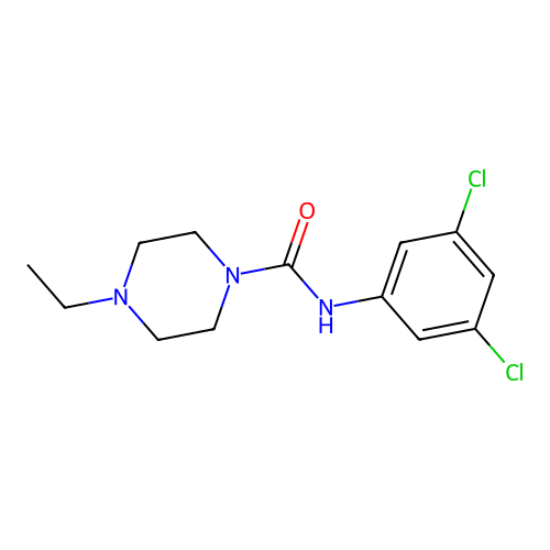 N-(3,5-dichlorophenyl)-4-ethylpiperazine-1-carboxamide structure