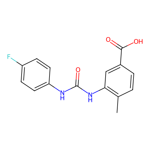 3-{[(4-Fluorophenyl)carbamoyl]amino}-4-methylbenzoic acid structure