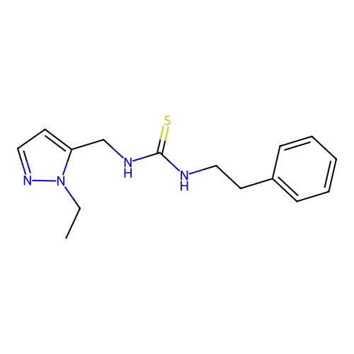 1-[(1-ethyl-1H-pyrazol-5-yl)methyl]-3-(2-phenylethyl)thiourea structure