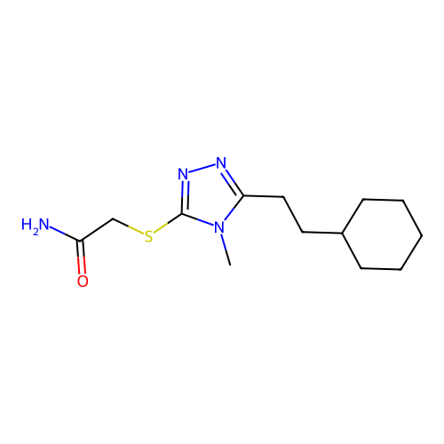 2-[[5-(2-Cyclohexylethyl)-4-methyl-1,2,4-triazol-3-yl]sulfanyl]acetamide structure