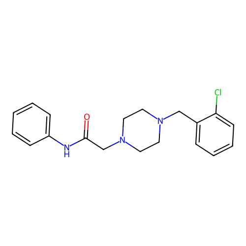 2-[4-[(2-chlorophenyl)methyl]piperazin-1-yl]-N-phenylacetamide structure