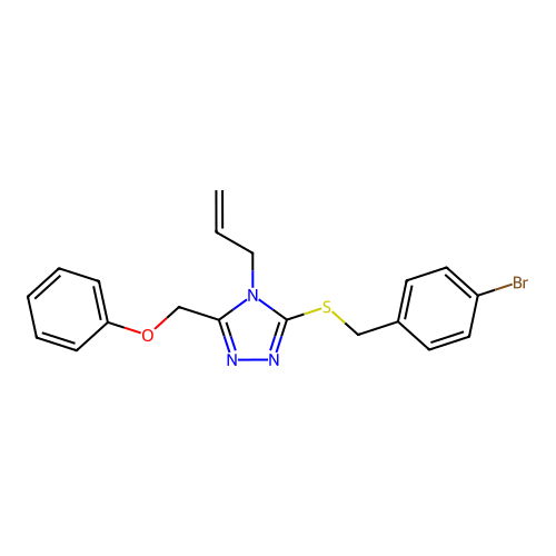 3-[(4-bromobenzyl)sulfanyl]-5-(phenoxymethyl)-4-(prop-2-en-1-yl)-4H-1,2,4-triazole structure