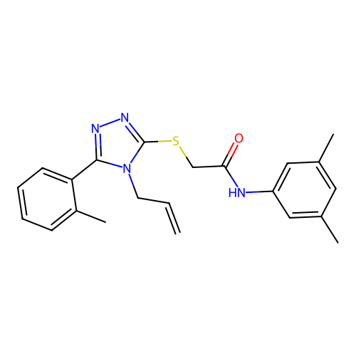 N-(3,5-dimethylphenyl)-2-{[5-(2-methylphenyl)-4-(prop-2-en-1-yl)-4H-1,2,4-triazol-3-yl]sulfanyl}acetamide structure