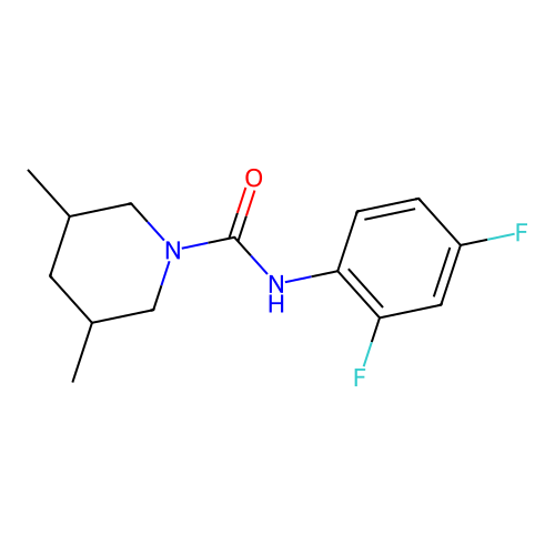 N-(2,4-difluorophenyl)-3,5-dimethylpiperidine-1-carboxamide structure